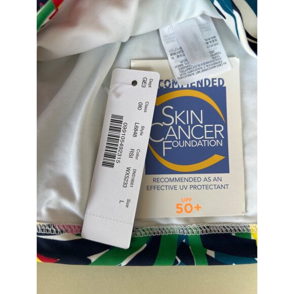 J. Crew Cropped Rash Guard Swim Top Women's L Floral Long Sleeve UPF 50+ NWT - Picture 5 of 8